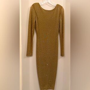 Nude illusion studded body on dress with low back - worn once